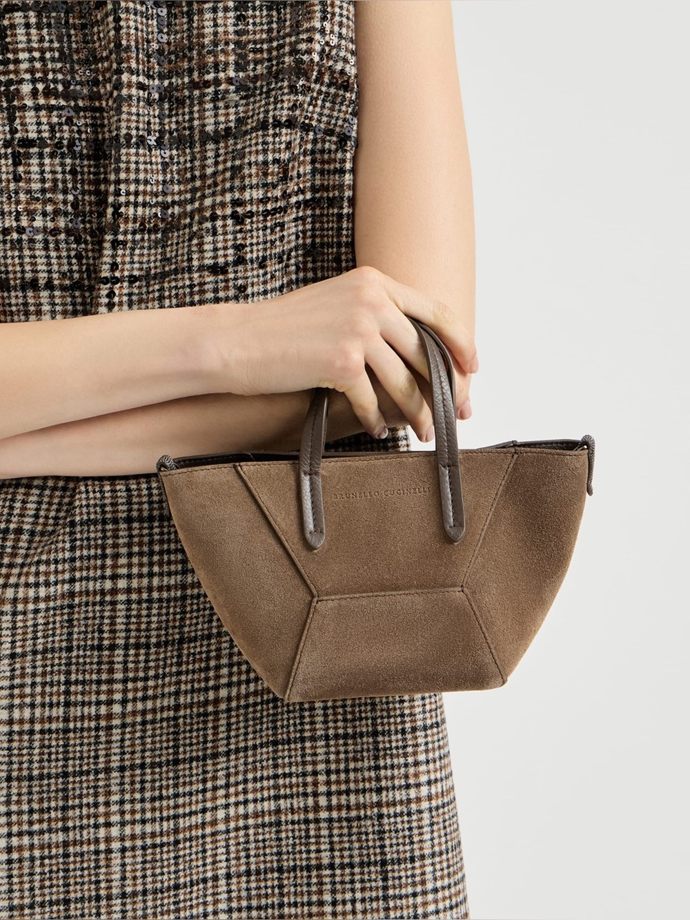 Brunello Cucinelli BC Duo mini bag in suede with monili EXCELLENT condition